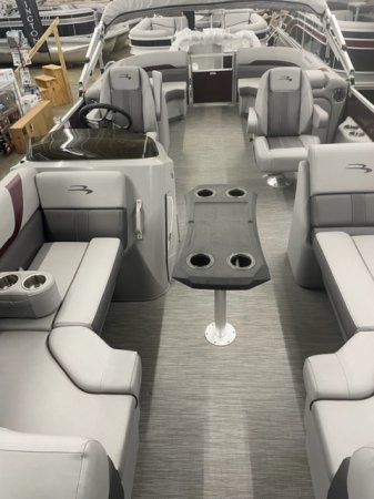 A pontoon boat is constructed from closed cylinders that support a platform. They offer the best value in terms of capacity to price. As a result pontoons are typically purchased for pleasure boating rather than serious fishing.