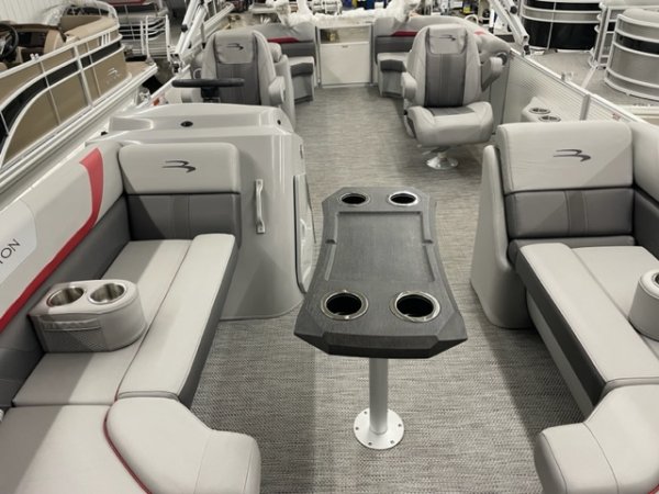 A pontoon boat is constructed from closed cylinders that support a platform. They offer the best value in terms of capacity to price. As a result pontoons are typically purchased for pleasure boating rather than serious fishing.